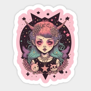 Cute Occult Girl Sticker